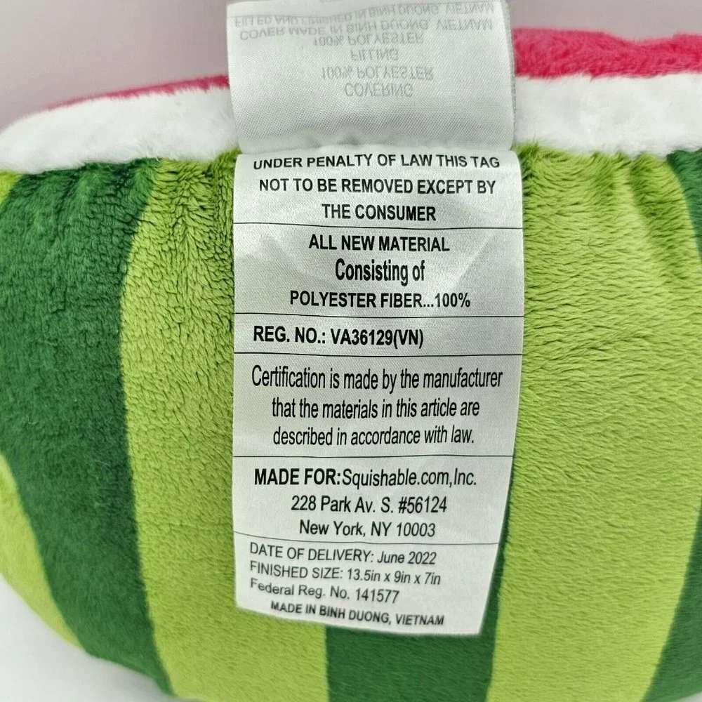 Snugglemi Squishable Comfort Food Watermelon 15 Inch Plush Figure Red Green
